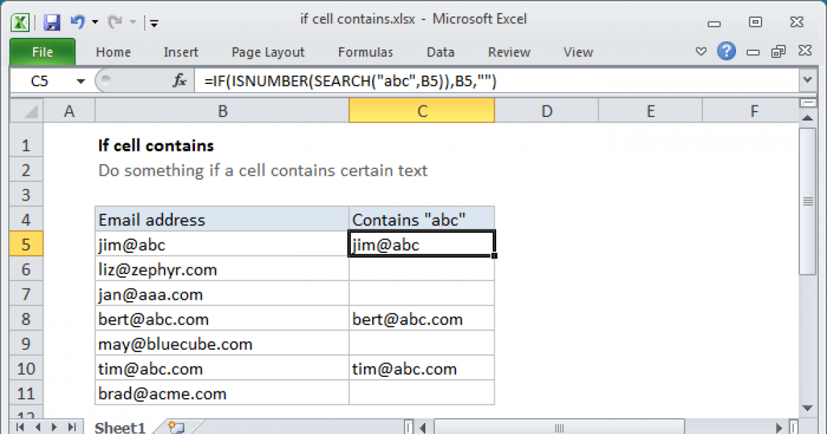 Excel Function Search Cell For Text